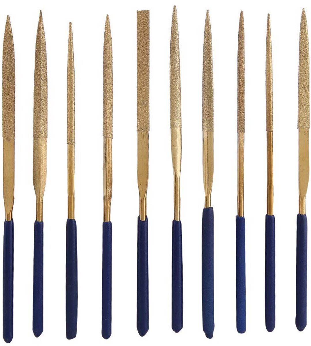 Dailygoods- Diamantvijlen Set 10 Stuks - Vijlenset voor Metaal/Glas/Ceramics - Diverse Vijlvormen - Hoogwaardige Slijtvastheid - Inclusief Handvat - Vijlen