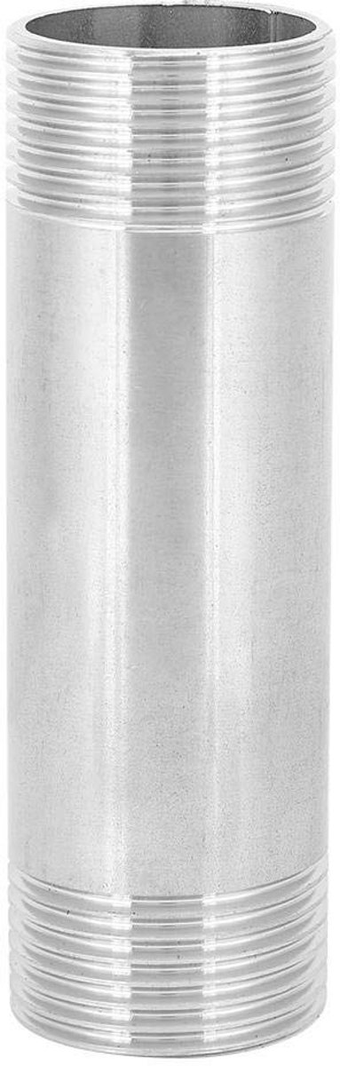 Dailygoods- Schroefdraadnippel 1 inch NPT - Roestvrij Staal 304 - Slagvast - Corrosiebestendig - Goede Afdichting - Praktische Buisverbinding - Buisfitting