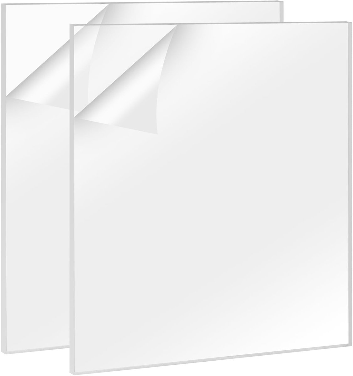 Dailygoods- Acrylplaat 6 mm - 2 Stuks - 300 x 300 mm - Transparante Platen - Robuust en Duurzaam - Beschermfolie tegen Krassen - Perspex