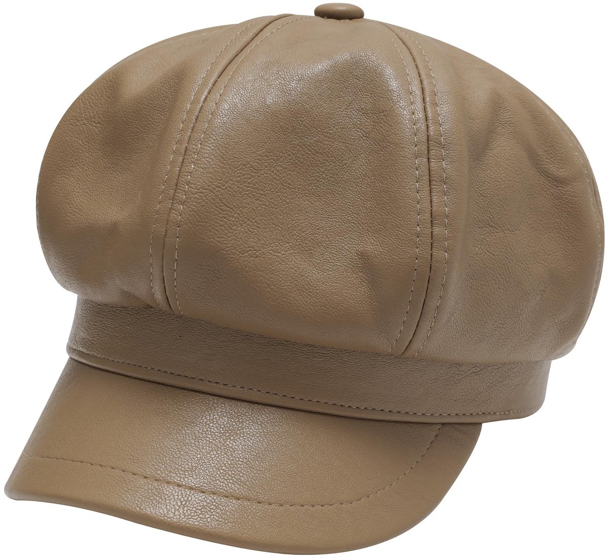 Dailygoods- Ballonpet Unisex - Retro Klassieke Baret - PU-leer - Warm/Winddicht - Eén Maat (56-58 cm) - Voorgebogen Snavel - Beret
