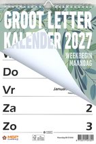 MGPcards - Grootletter kalender - 2027 - Week begint op maandag - 21 x 34 cm - Groen Bladeren