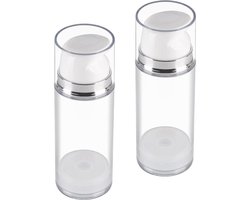 Dailygoods- Pompfles 100 ml - Lege Airless Pompfles - Navulbare Drukfles - Kunststof Dispenser - Reiscosmetica - Eenvoudige Afgifte