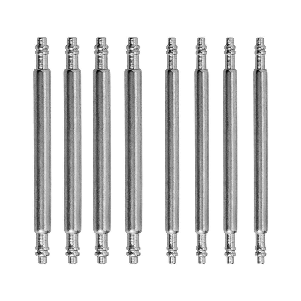 Dailygoods- Veerpennen Roestvrij Staal - 4 Stuks - Diameter 1,5/1,8 mm - Zilverkleurig - Dubbele Flenspennen - Voor Horlogebandjes - Horlogepennen