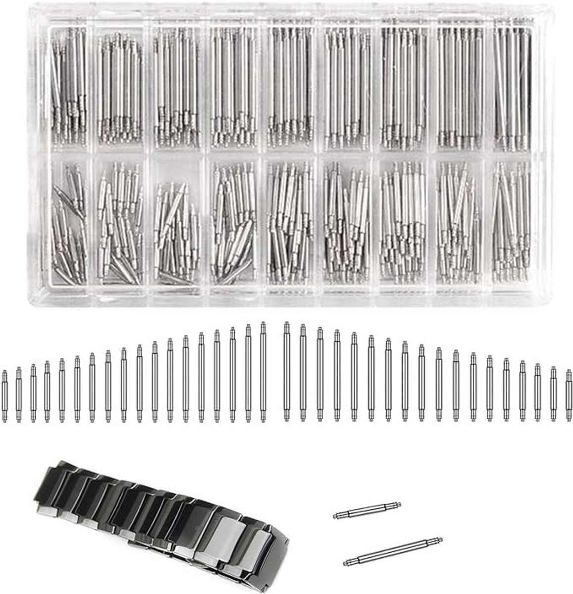 Dailygoods- Horlogeband Veertjes 1mm - Metalen Pinnen - Verbindingselementen - Horloge Accessoires - Gereedschap - Onderdeel - Horloge Band Pinnen
