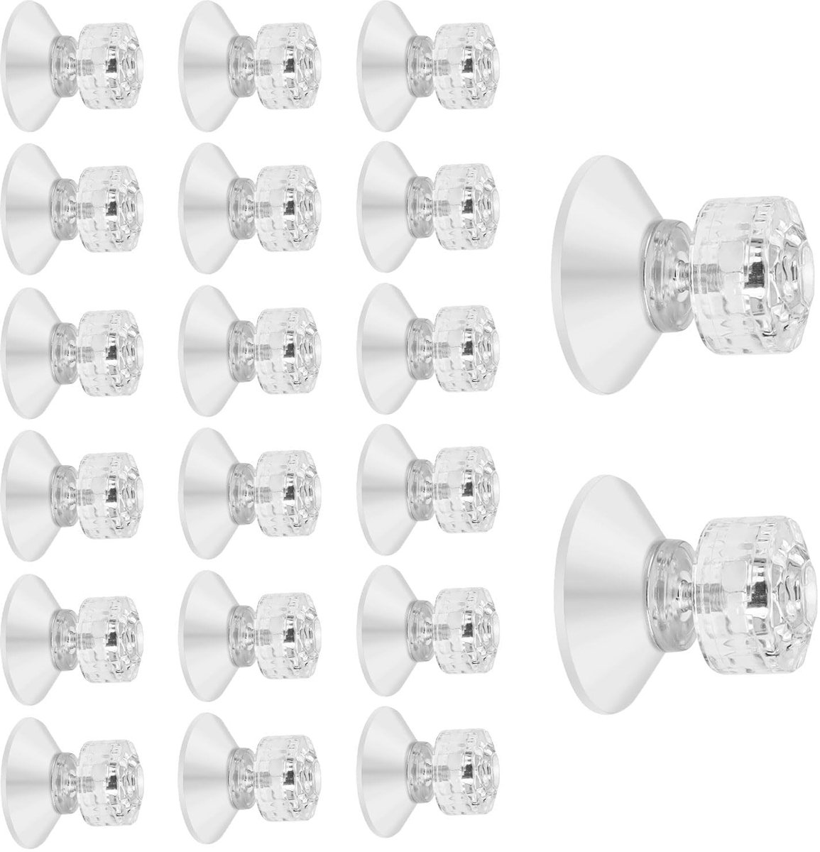 Dailygoods- Zuignappen 20 Stuks - 30 mm met Schroefdraad - PVC-zuignappen - Sterke Zuigkracht - Voorwerpen Ophangen - Veilig en Restvrij - Raamzuignappen
