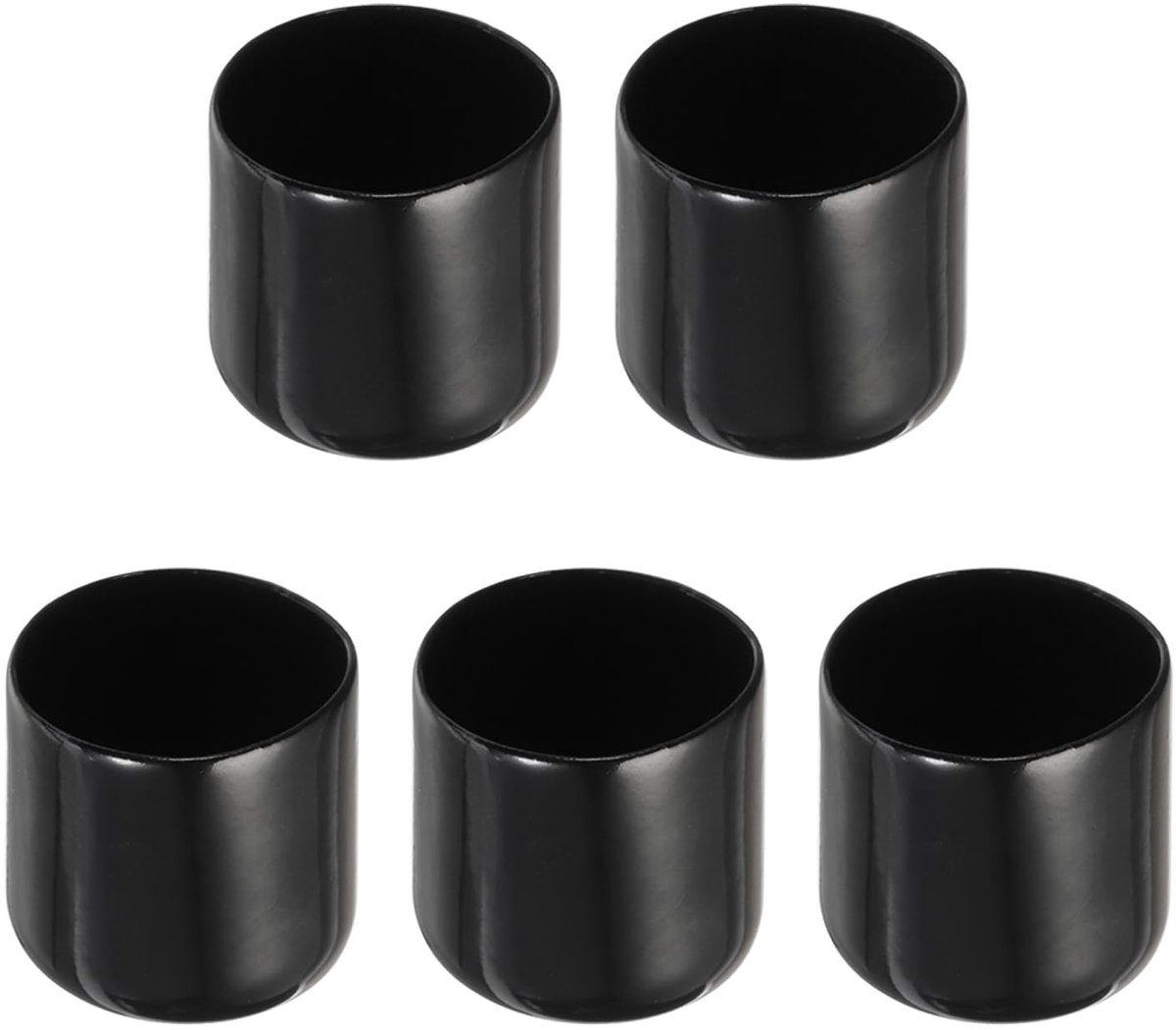 Dailygoods- Eindkappen 5 Pack - Rubber Beschermkap - Schroefdraad Protector - Zwart - 31 mm Binnendiameter - Slijtvast en Elastisch
