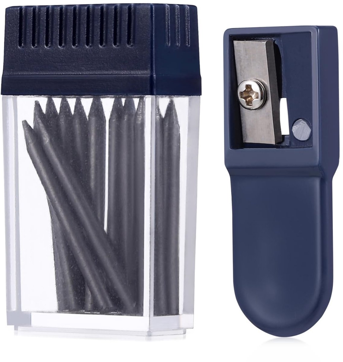 Dailygoods- Passkervullingen 2 mm - Set met puntenslijper - Synthetisch materiaal - Voor teken- en schoolbenodigdheden - Compact en lichtgewicht - Ideaal voor nauwkeurig tekenen - Passerstiften