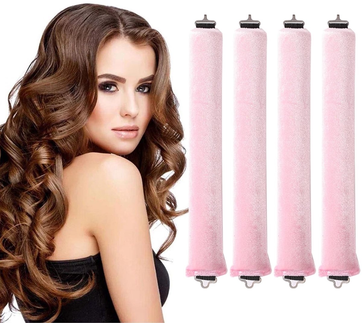Dailygoods- Haarkrullen zonder warmte - Hittevrije Krulspelden - Haarwikkels voor Lang Haar - Verstelbaar - Comfortabel - Geschikt voor Alle Haartypes