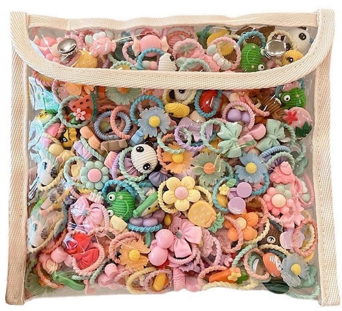 Dailygoods- Haarelastiekjes 100 Stuks - Meerkleurig - Kleine Haarelastiekjes - Paardenstaart Accessoires - Voor Meisjes - Elastisch - Haarbandjes
