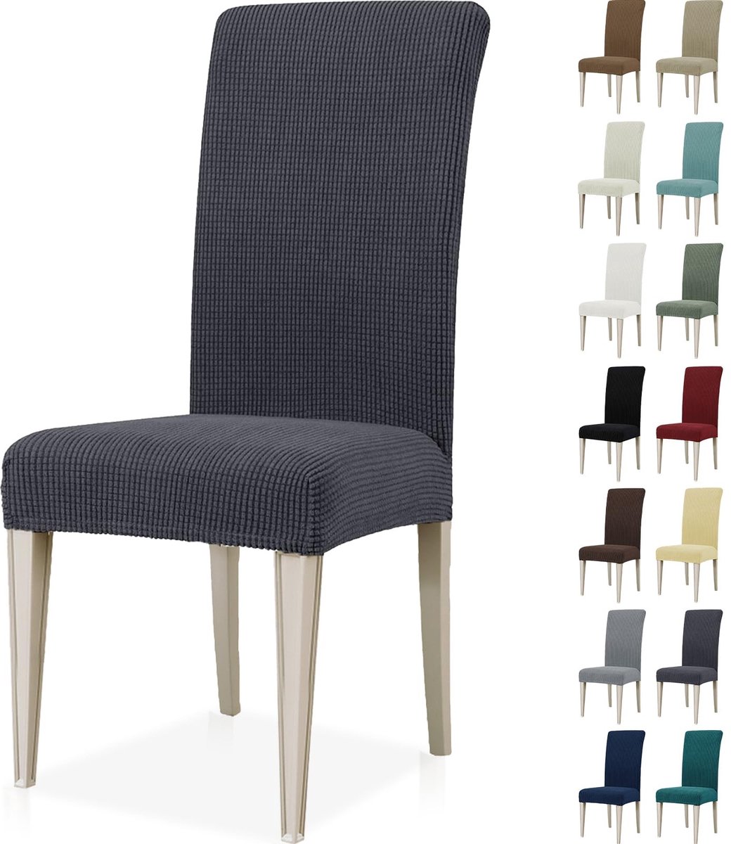 Dailygoods- Stoelhoezen Stretch - 2 Stuks - Universele Eetkamerstoelen - Verwijderbaar/Was