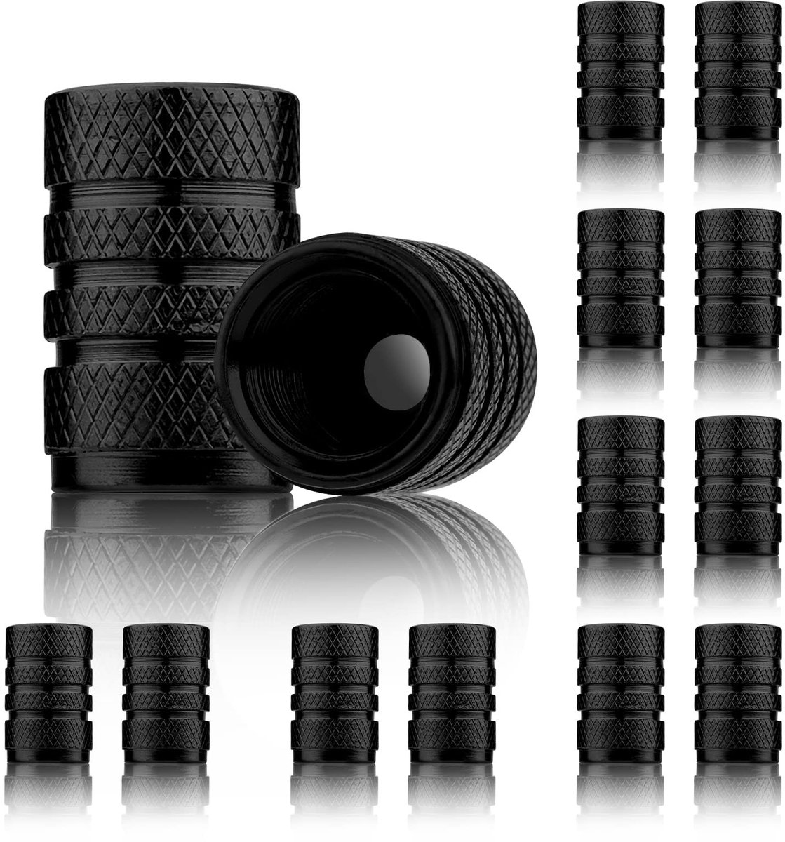 Dailygoods- Ventieldoppen 12-delig - Aluminium - Luchtdicht - Ventieldopjes voor Auto/Fiets - Bandenventiel Covers - Binnendiameter 7 mm - Banddopjes