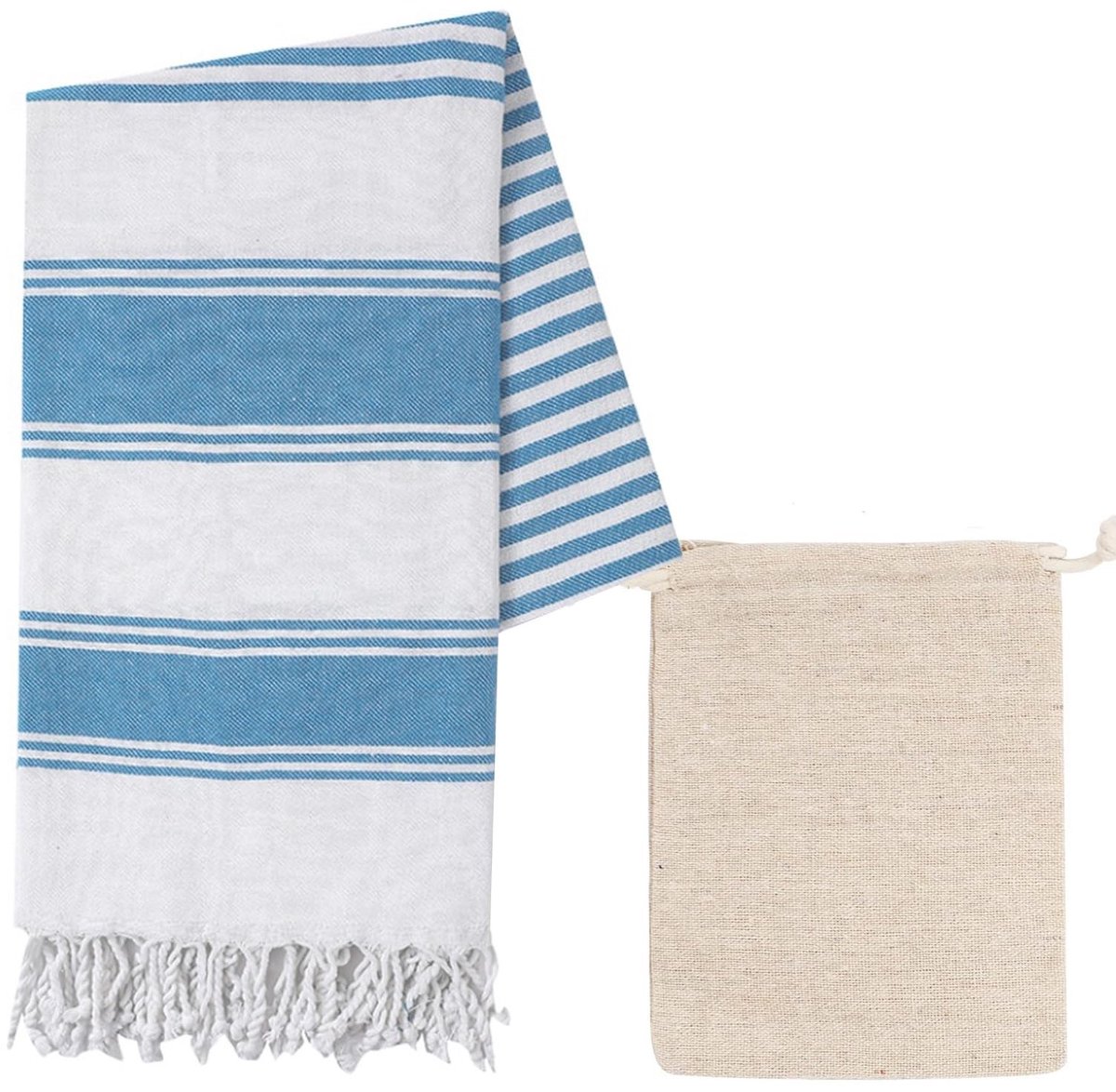Dailygoods- Strandhanddoek 90 x 170 cm - Badhanddoek - Sauna Handdoek - Opbergtas - Lichtgewicht - Minimalistisch Design - Badlaken