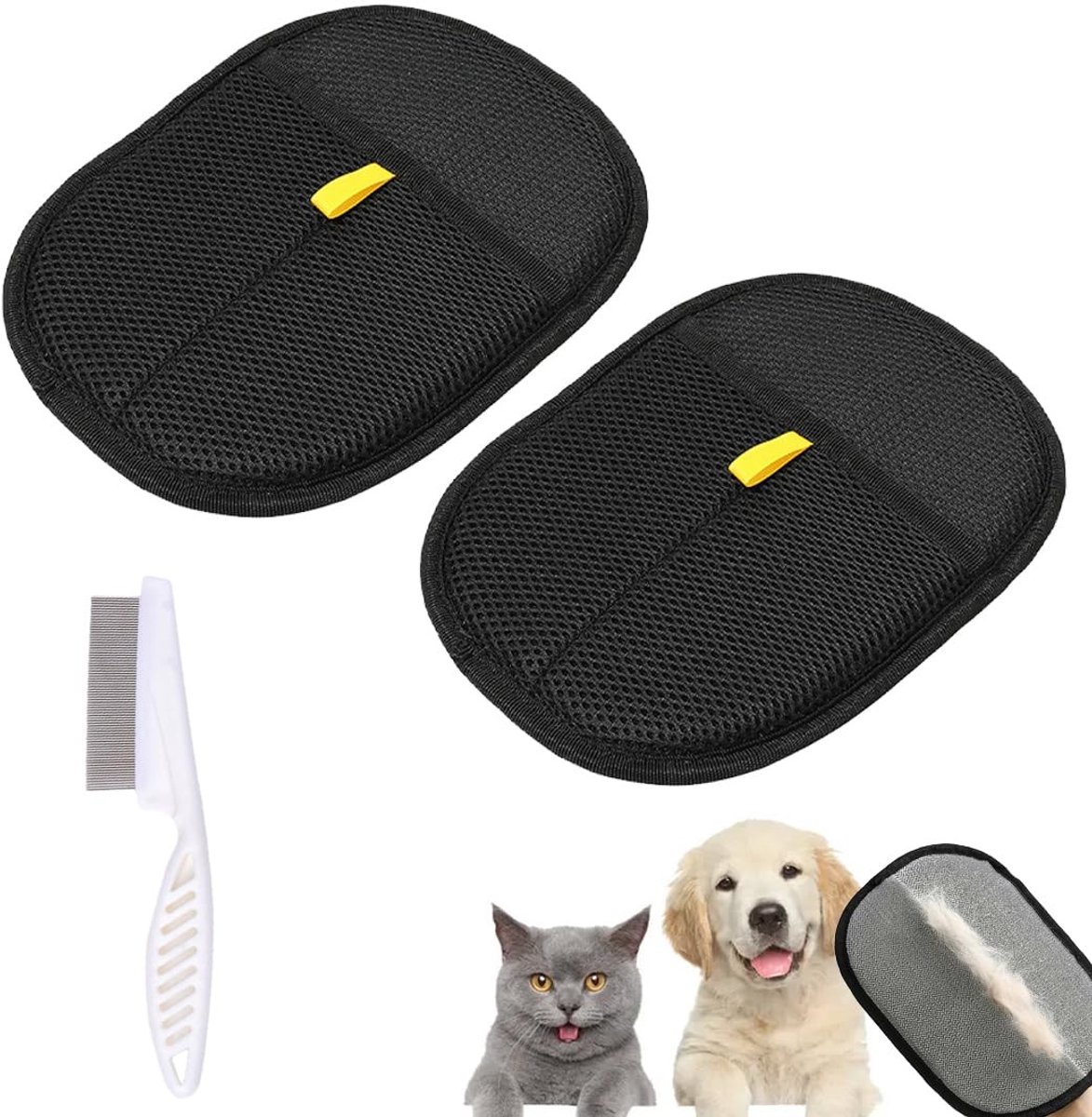 Dailygoods- Handschoen Dierenhaar Verwijderen - Herbruikbare Handschoenen - Zachte/Comfortabele Handschoenen - Ademend Ontwerp - Geschikt voor Banken/Tapijten - Dubbelzijdige Handschoenen - Dierenhaarverwijderaar