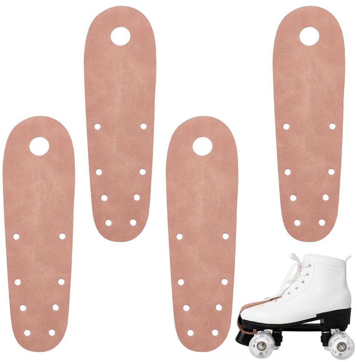 Dailygoods- Teenbeschermers Universeel - 4 Stuks - Duurzaam Imitatiesuède - Rolschaats Accessoire - 55 mm Breed - 180 mm Lang - Skatebeschermers
