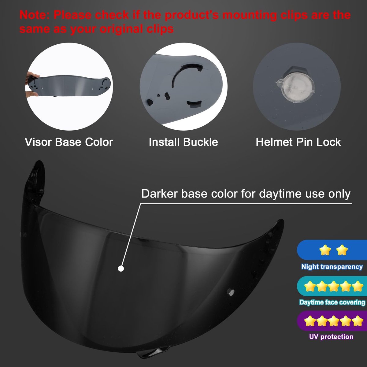 Dailygoods- Helmvizier gespiegeld - Vervangingsvizier - Geschikt voor Shoei GT Air/GT Air 2/TC-5/TC-9/Neotec/CNS-1 - Rookgrijs - Motorhelm accessoires - Alleen aanbevolen voor gebruik overdag - Motorvizier – foto 3