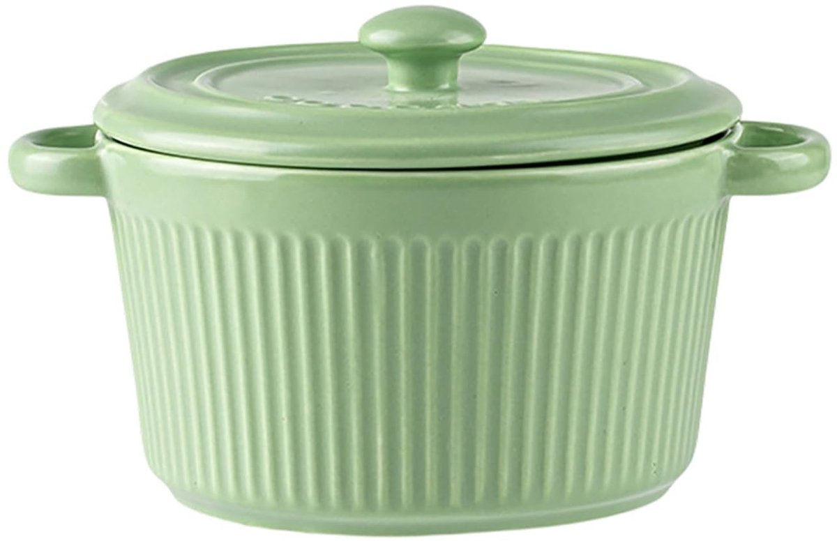 Dailygoods- Cocotte 250 ml - Keramische Ovenschaal - Met Deksel - Voor Oven/Magnetron - Geschikt voor Vaatwasser - Hittebestendig Keramiek - Ovenvorm