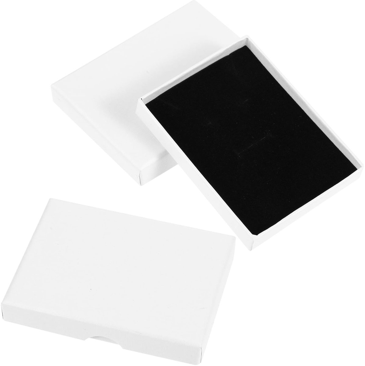 Dailygoods- Sieradenbox 9 x 7 cm - Cadeaudoos - Geschenkdoos - 2 Stuks - Wit/Roze - Papier/Spons - Cadeaubox