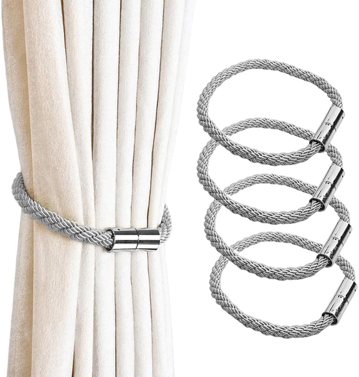 Dailygoods- Embrasses Verstelbaar 52 cm - Magnetische Gordijnhouders - Accessoires voor Gordijnen - Houdt Gordijnen op Hun Plaats - Eenvoudig te Monteren - Gordijnhouder