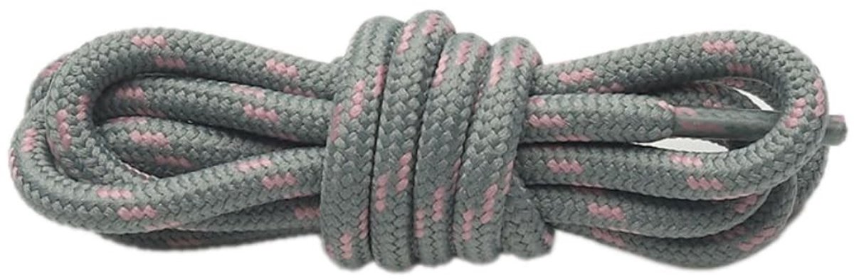 Dailygoods- Veters 120 cm - Elastische Veters - Schoenveters Rond - Polyester Veters - Veters voor Wandelschoenen - Kleur: Zwart/Wit/Dark Grey
