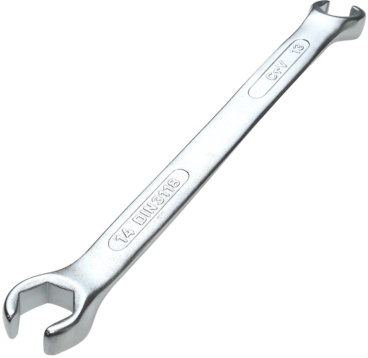 Dailygoods- Platte Sleutel 13x14mm - Open Sleutel - Staal - DIN 3118 - Ergonomisch Handvat - Verbeterde Grip - Professioneel Gereedschap - Steeksleutel