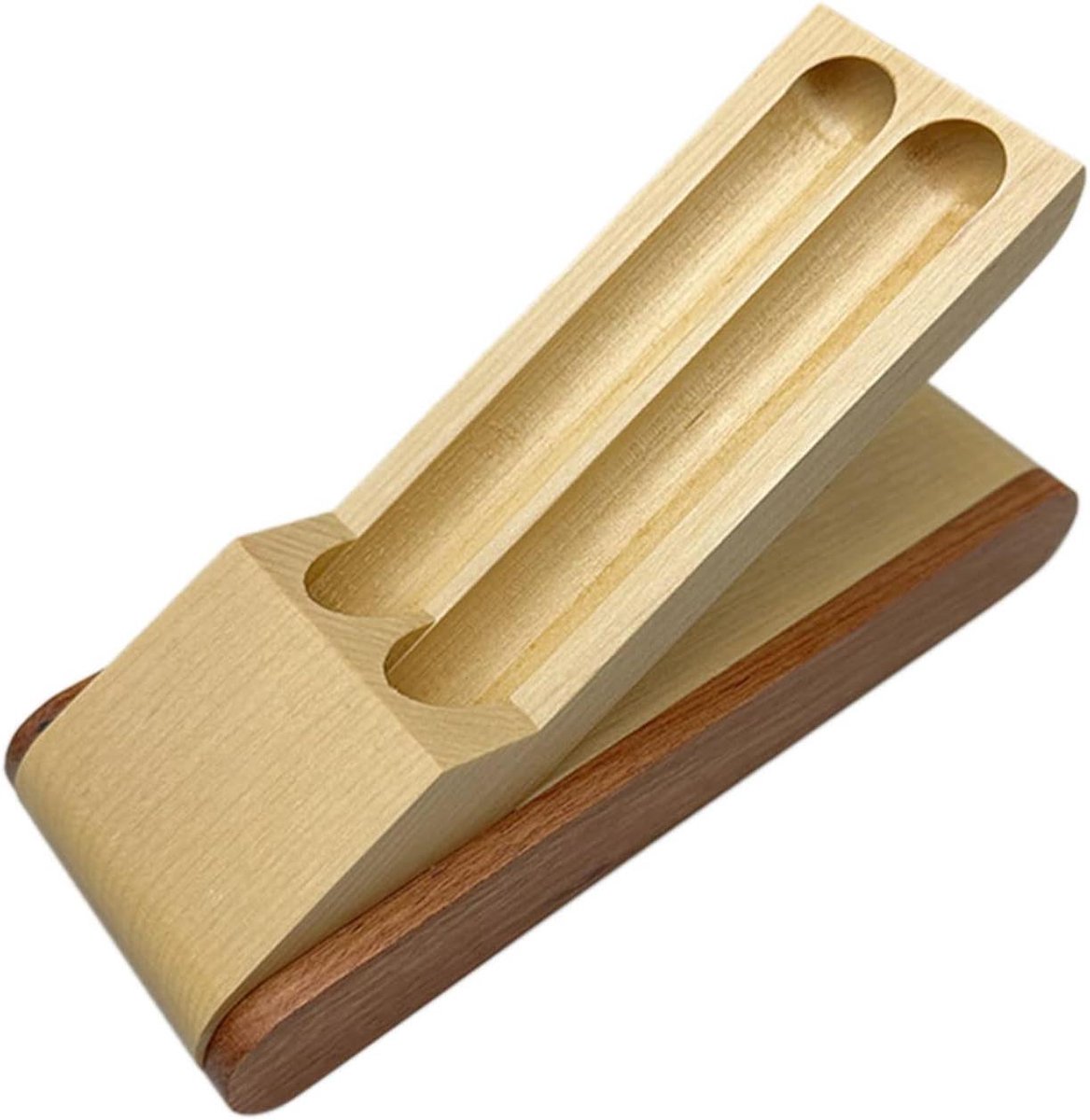 Houten Pen Display - Opbergdoos - Verzameling Tonen - Enkele of Dubbele - 15.8x4.95x2.19cm - Houtkleur