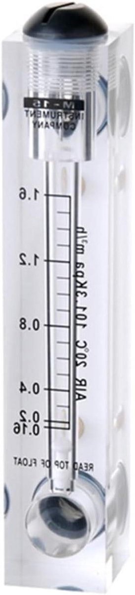 Gasdebietmeter Rotameter - Luchtstroommeter PMMA - Flowmeting meten - Geen klep ingebouwd - m3/h LPM - Transparant