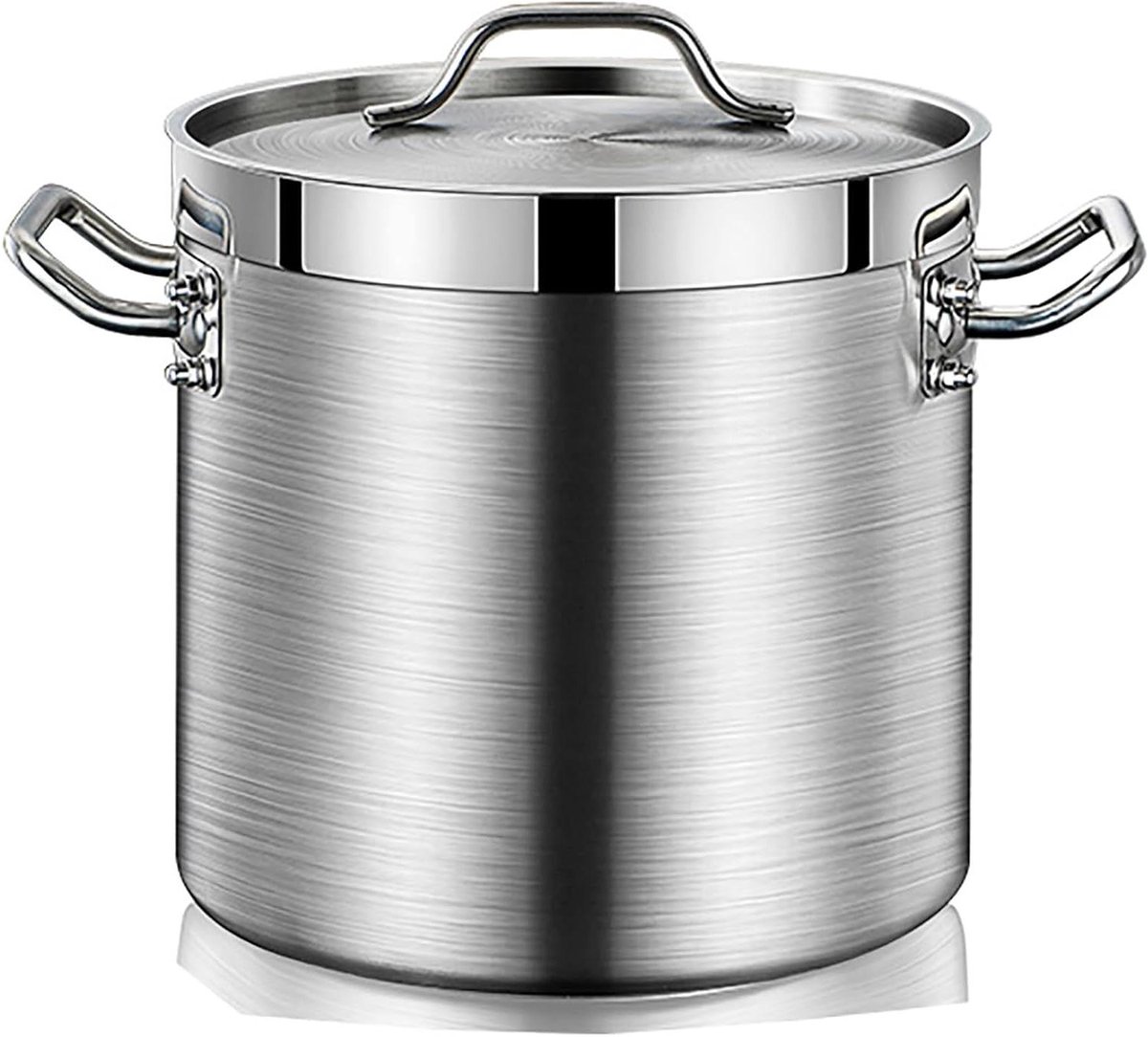 Soeppan Met Deksel - Grote Pan - Koken En Stoven - Verdikt Roestvrij Staal - 6 Liter - Zilver