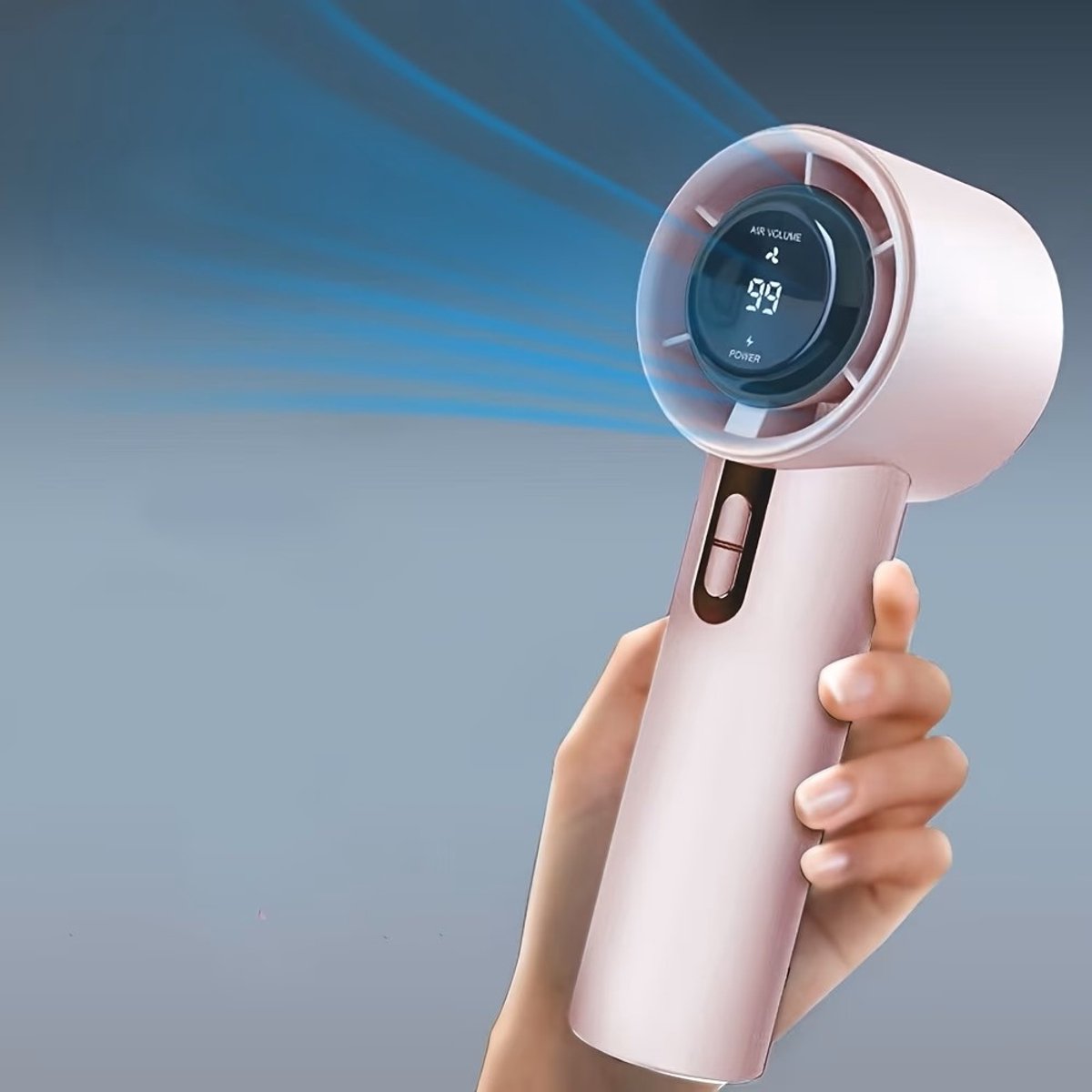 STNY Digitale Ventilator - Usb Oplaadbare High-Speed Fan - Polsbandje + Hand + Tafel Ventilator - Digitale Batterij Indicator + Digitale standen/modi's - Voor de Ultieme Verkoeling - Kleur: Roze — afbeelding 7