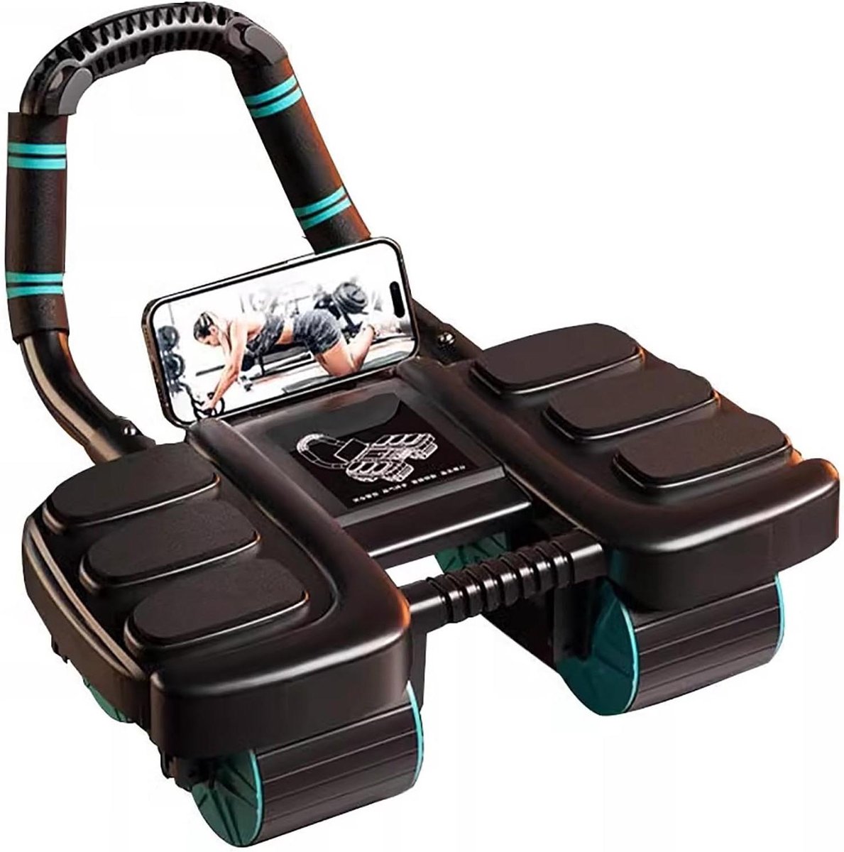 Buikspierwiel - Core Trainer - Thuis Trainen - Automatische Rebound - 36x23x10cm - Zwart