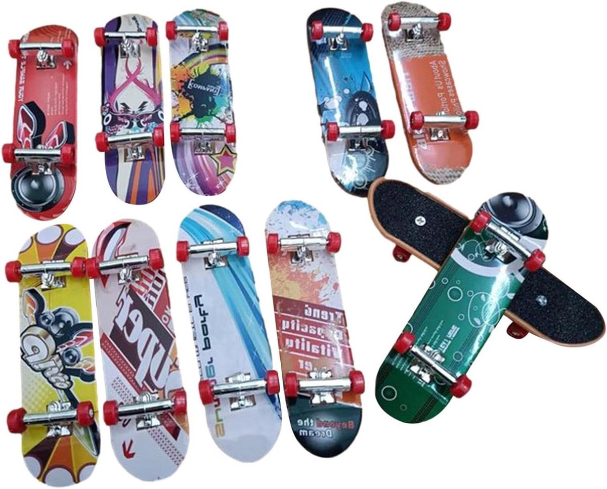 Mini Skateboards Vinger Speelgoed Creatieve Training 12 Verschillende Kleuren 20 cm Willekeurig