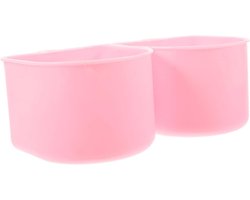 Voerbak Huisdieren - Kom Konijn Vogel - Voeren en Water Geven - Verstelbare Hoogte - 17.7 cm - Roze