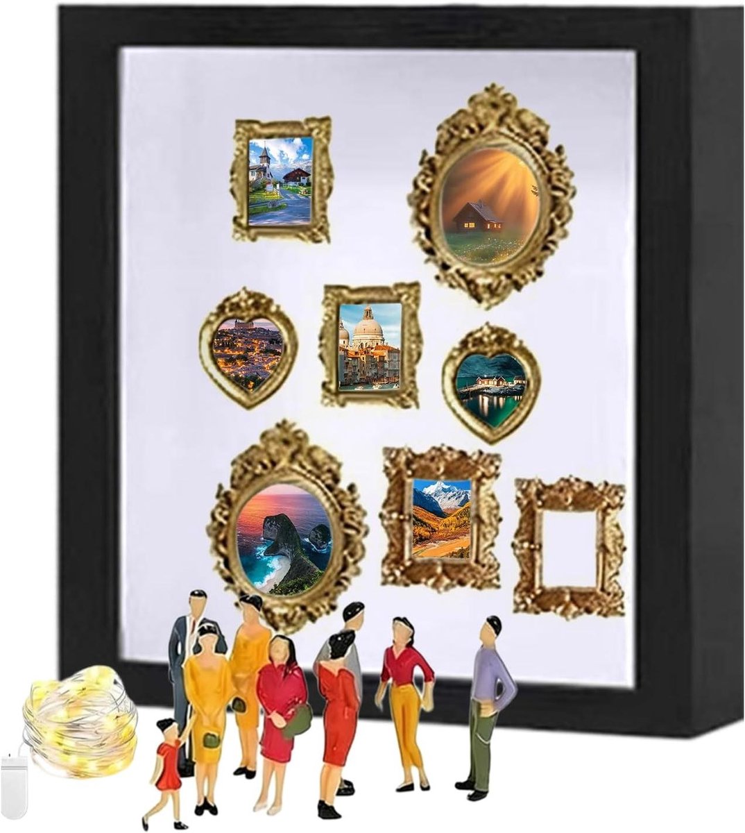 Fotolijst met doos - Herinneringsframe display - Herinneringen bewaren - Modulaire composi