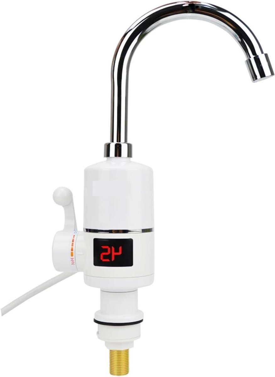 Direct Warm Water Kraan - Elektrische Boiler Kraan - Direct Warm Water - Digitale Temperatuurweergave - 1800 Gram - Zilver