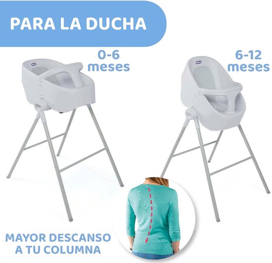 Baby Badje - Baby Douchestoel - Veilig Wassen - Inclusief Voetstuk - 0-12 Maanden - Grijs — afbeelding 3