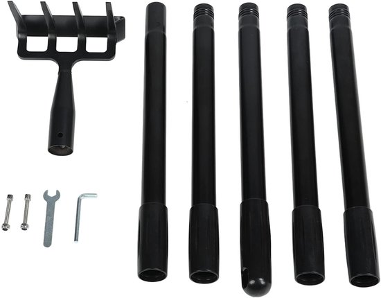 Hand Rake - Onkruid hark Tuin hark - Bodem losmaken - Verstelbare lengte - 43 cm - Zilver — afbeelding 2