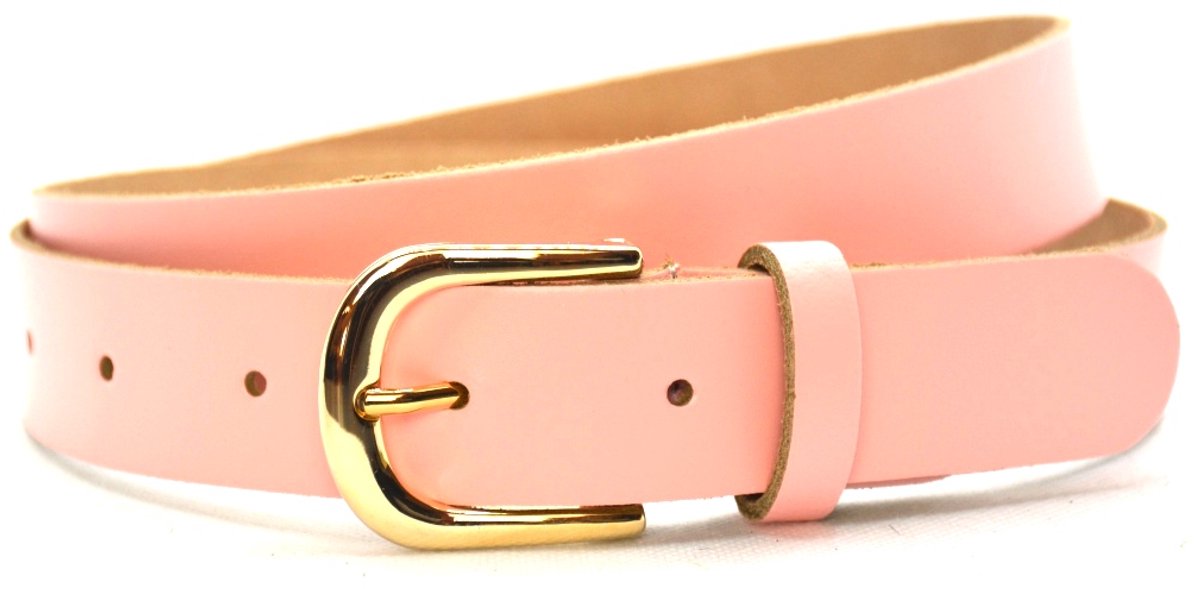 Dames riem Leer- Pastel roze - Breedte 3cm - Mooie gouden gesp - Lengte totaal 120 cm / Riemmaat 105 - Roze riem dames