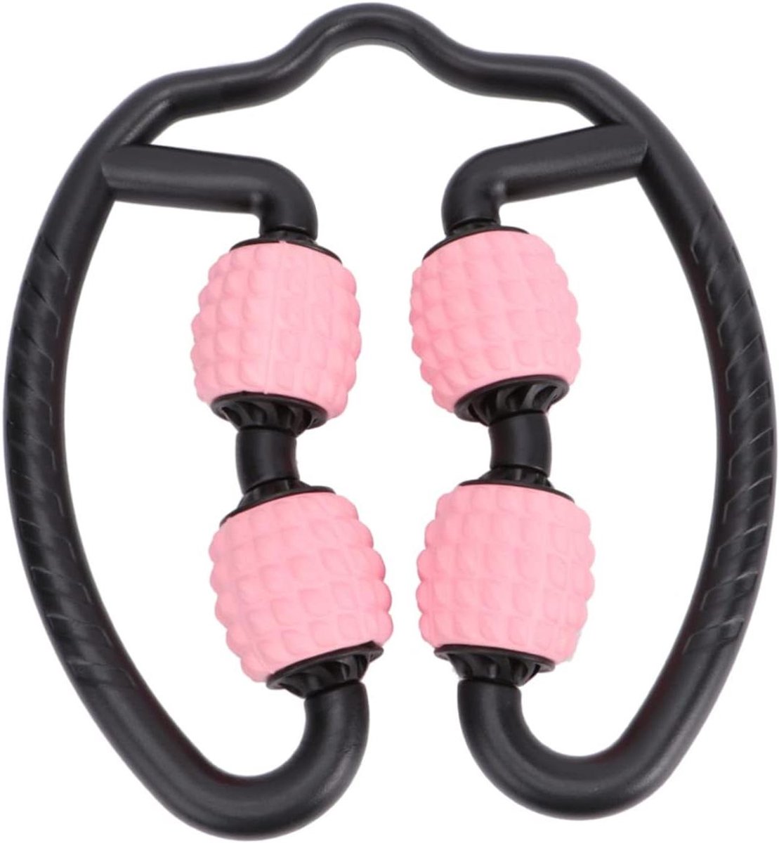 Massagerol voor spieren - Fitness roller - Effectieve ontspanning - Verstelbaar handvat - 28.5 x 24 x 5 cm - Roze