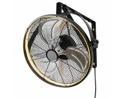 ITRONIQ Wandventilator Met Verlichting - Ventilator Muur - Slimme Ventilator Met Afstandsbediening en App - 6 Snelheden - Zwart