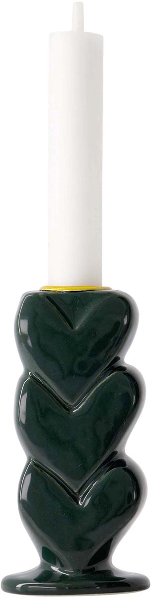 Zusss Kandelaar Keramiek Hartjes Keramiek Dark Green
