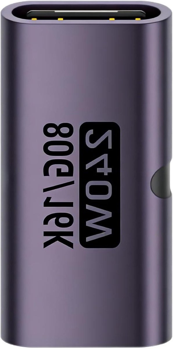 USB C Adapter - Type-C Koppeling - Apparaten Verbinden - 240W 80Gbps - 16K@60Hz - Dark Purple
