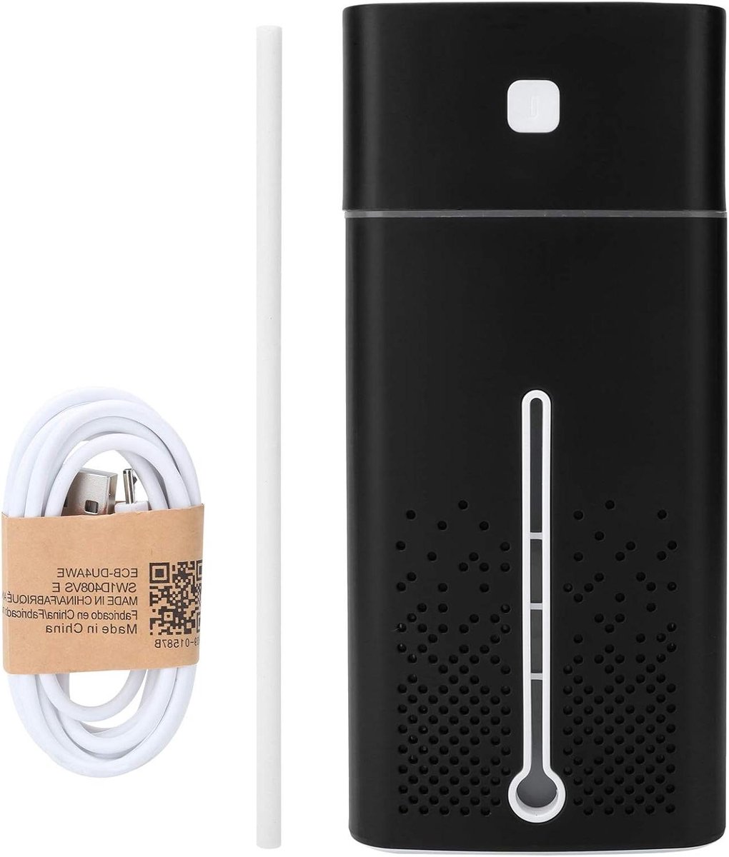 Ultrasone Luchtbevochtiger - Koude Mist Vernevelaar - Comfortabele Lucht - Stil < 36 dB - 1000 ml - Zwart