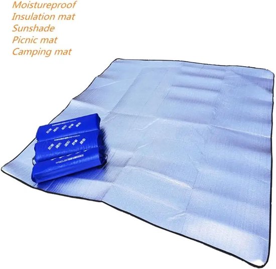 Campingmat Picknick Deken - Strand Matras Slaapmat - Outdoor Activiteiten - Waterdicht Aluminiumfolie - 200 x 150 cm - Zilver — afbeelding 3