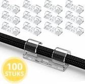 Twenty4seven® Kabelclips Zelfklevend - 100 Stuks Transparant - Kabelhouder & Kabel Organizer - Kabelgeleider voor Bureau, TV & Muur