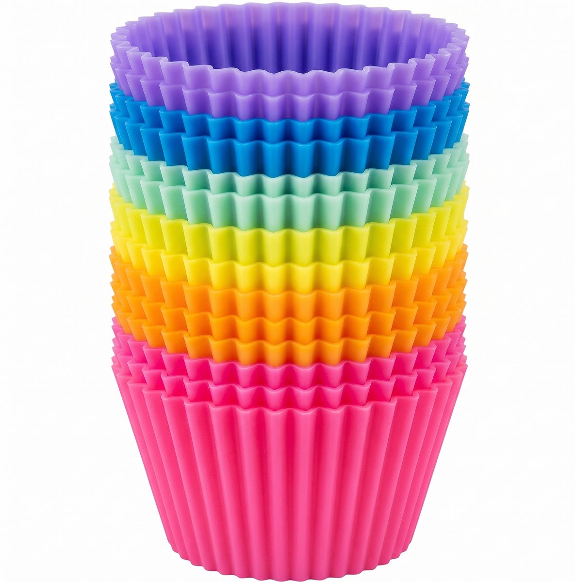 Siliconen Cupcake Vormpjes - 12 stuks - Muffin Vormpjes - Random Kleur - IXEN