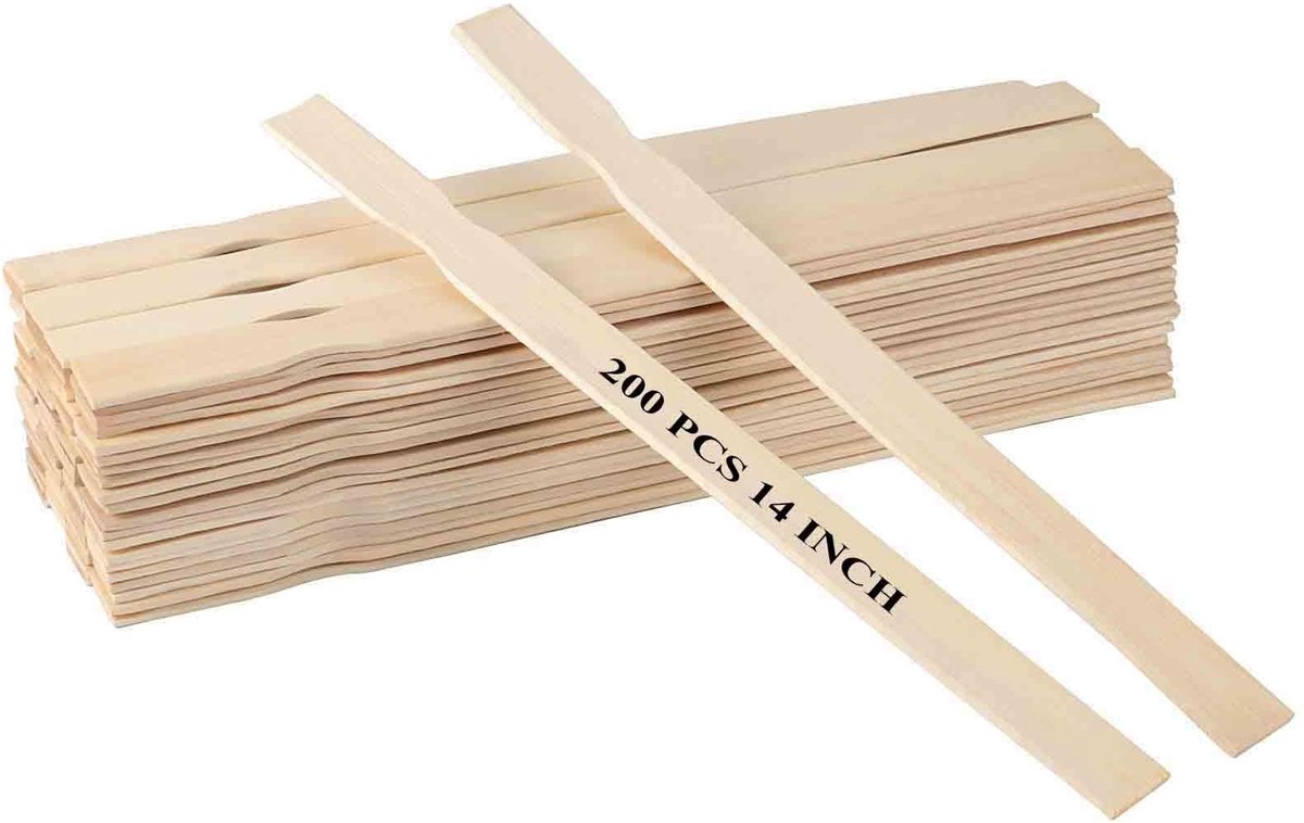 Dailygoods- Roerstokjes 200 stuks 35 cm - Houtverf Mengstok - Houten Roerders - Verf Roerstokjes - Ambachtelijk Gebruik - Ideaal voor Hars Menging - Verfmengstok