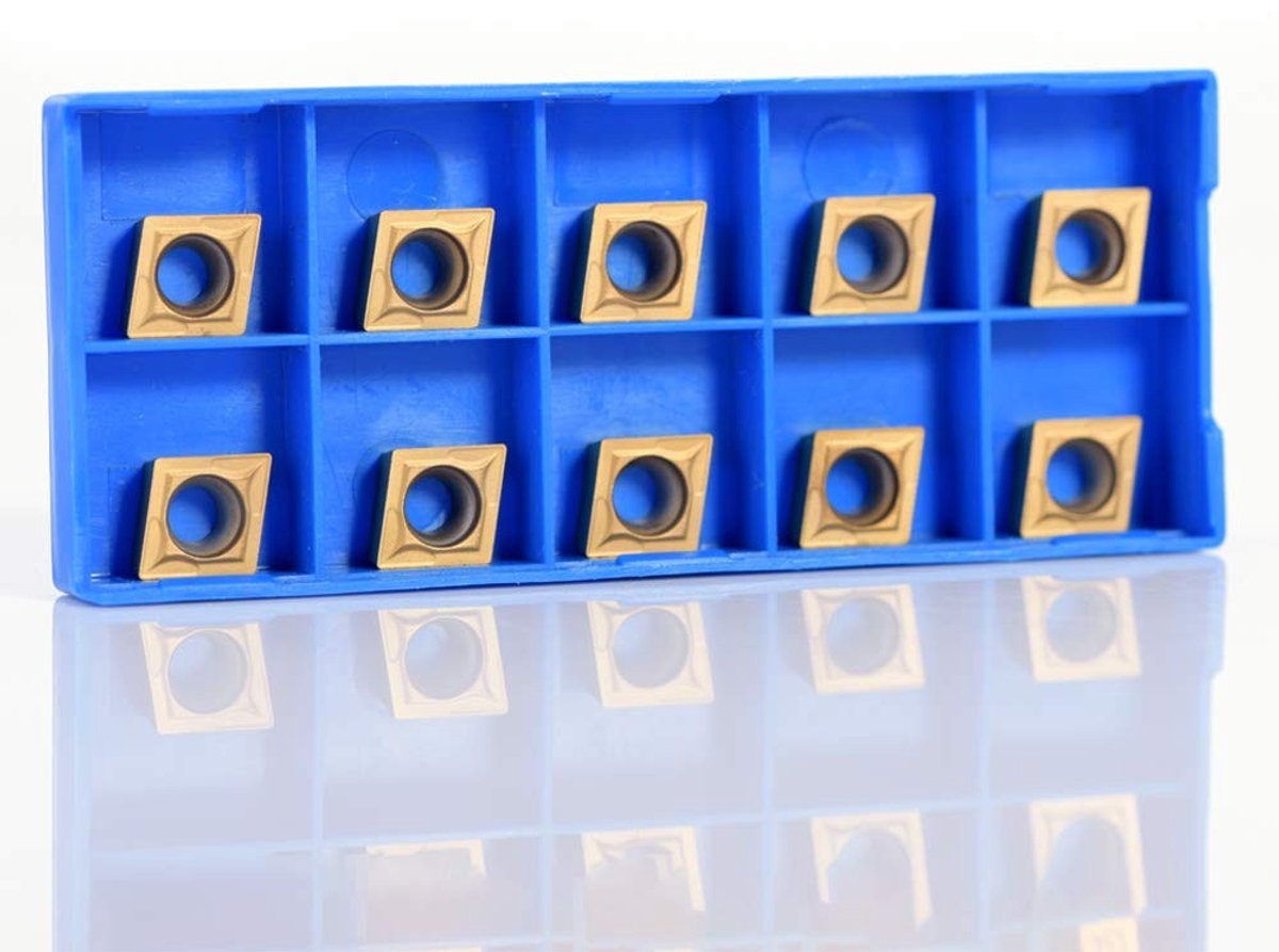 Dailygoods- Carbide Insert Cutter - 10 Stuks - Hardmetaal - Draaigereedschappen - Indexeerbare Inserts - Model CCMT09t304 CCMT32.5 - Afmetingen 6 x 10 x 4 mm - Snij-inserts
