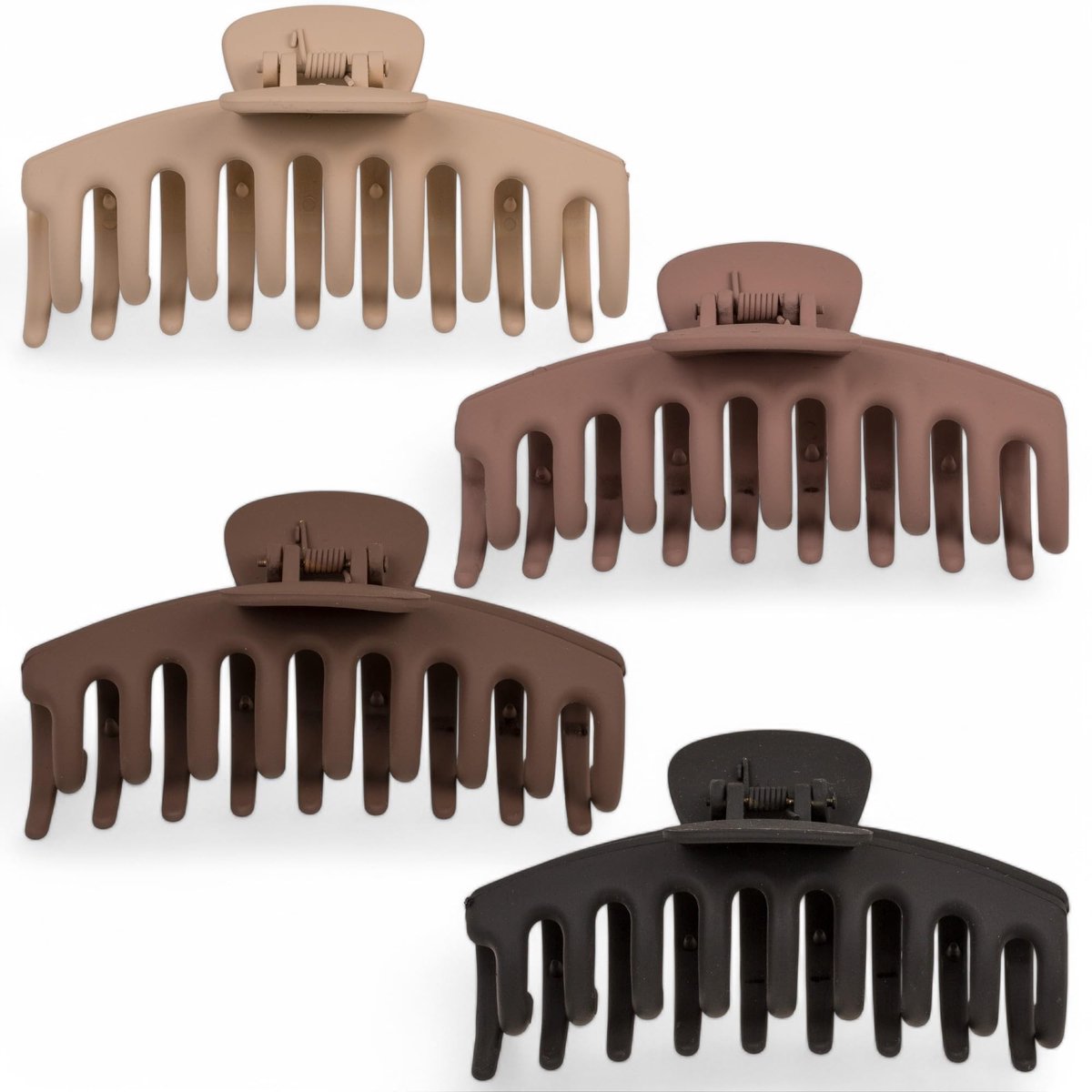 Dailygoods- Haarklemmen Set van 4 - Antislip Haarclips - Hoogwaardig Kunststof - 10 cm - Stabiele Grip - Stijlvol en Comfortabel