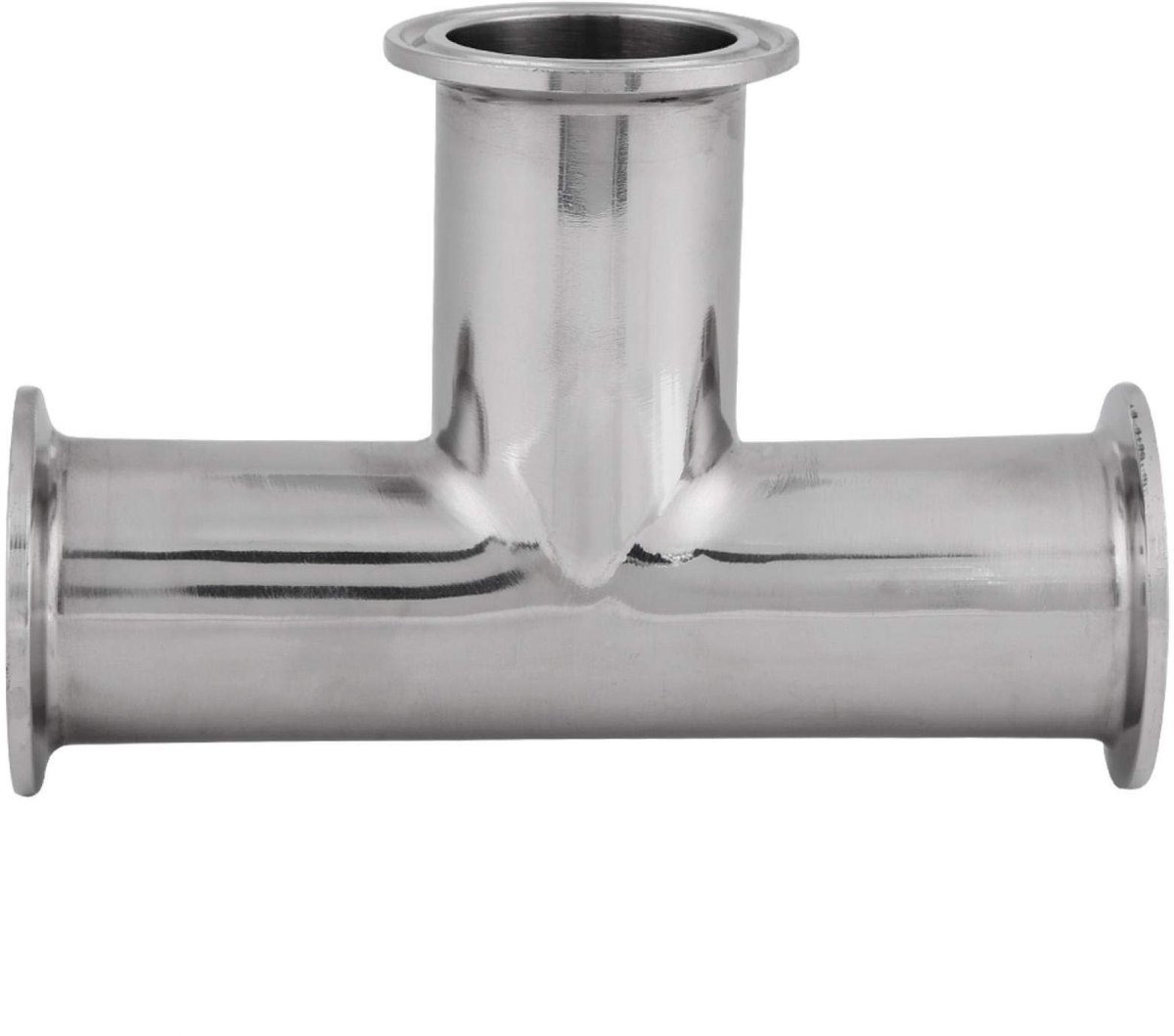 Dailygoods- Klem T-stuk 3-weg - Roestvrij Staal 304 - 38 mm Diameter - Sanitair Fitting - Corrosiebestendig - 90 Graden Aftakking - Sanitaire Fitting