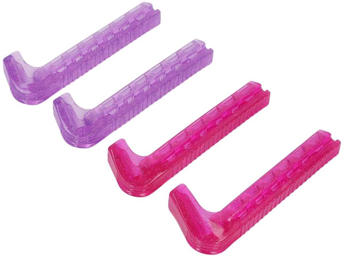 Dailygoods- Schaatsbeschermers - Duurzaam Plastic - Kunstschaatsen/IJshockey - Verstelbaar - 4 Stuks - Twee-kleurig Design - Bescherming voor Blades - Schaatsbescherming