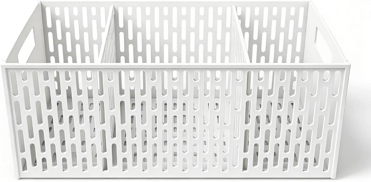 Koelkast Organizer - Opbergmand Keuken - Voedsel Opslag - 3 Compartimenten - 12 x 15 cm - Wit